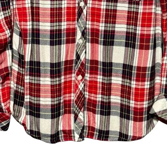Rails Hunter Red Navy Plaid Super Soft Button Front Long Sleeve Flannel Shirt - Picture 3 of 10